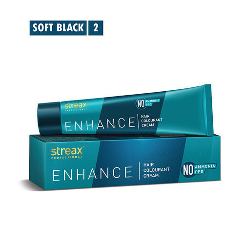 Streax Professional Enhance Hair Colourant Cream -90G  Softblack 2