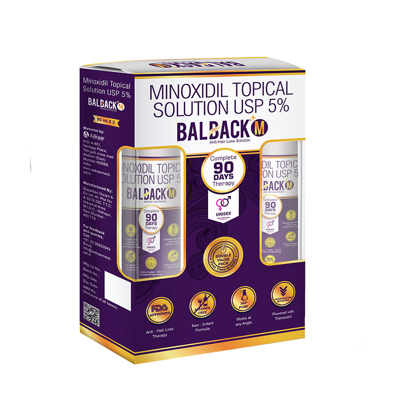 Balback M Minoxidil Topical Solution USP 5% Bal Black