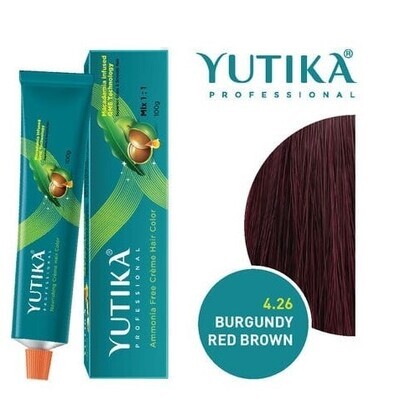 Yutika Creme Hair Color 100 g, Burgundy Red Brown.4.26