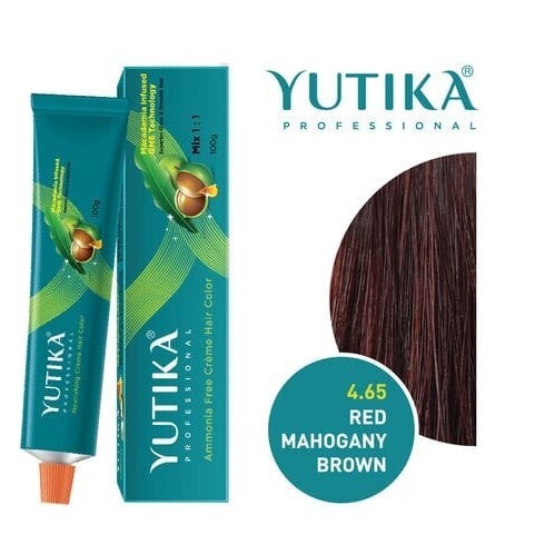 Yutika Creme Hair Color 100 g, Copper Mahogany Brown.4.45