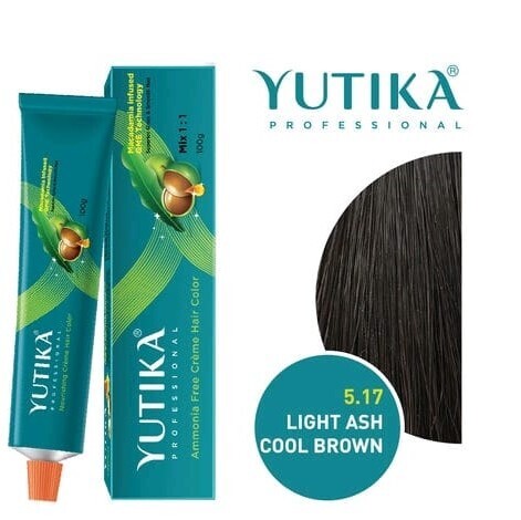 Yutika Creme Hair Color 100 g, Light Ash Cool Brown.5.17
