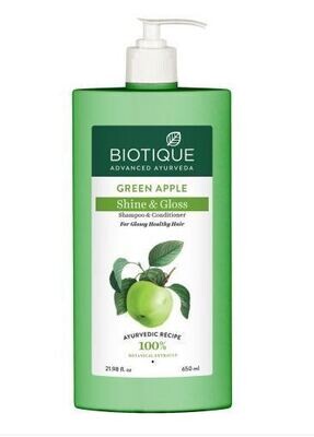 BIOTIQUE BIO-GREEN APPLE Shampoo & Conditioner 650Ml
