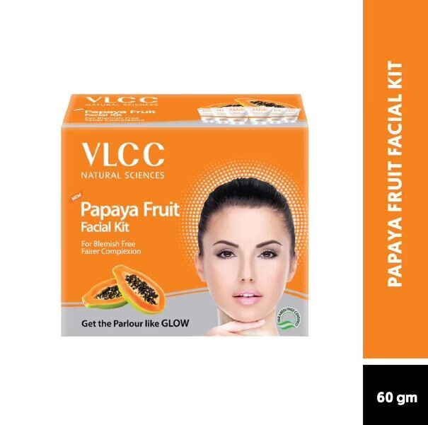 VLCC Papaya Fruit Single Facial Kit for Blemish Free Fairer Complexion
(60gm)