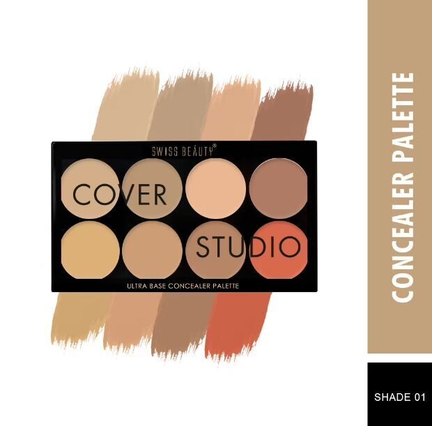 Swiss Beauty Cover Studio Ultra Base Concealer Palette - 01
(19gm)
