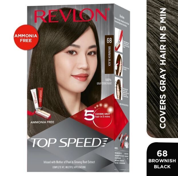 REVLON Top Speed Hair Color NO:68 Brownish Black