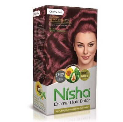 NISHA Creme Hair Color Cherry Red (60g+60ml+18ml)