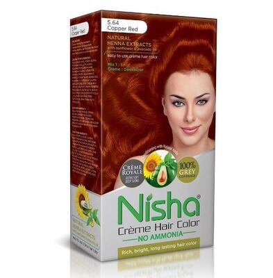 NISHA Hair Creme Color 5.64 Copper Red (60g+60ml+18ml)