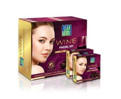 ASTA BERRY Wine Facial Kit 6Steps Bigbox of 12Pouches