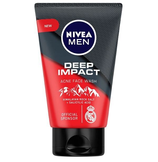 NIVEA MEN Deep Impact Acne Face Wash With Himalayan Rock Salt + Salicylic Acid 100g