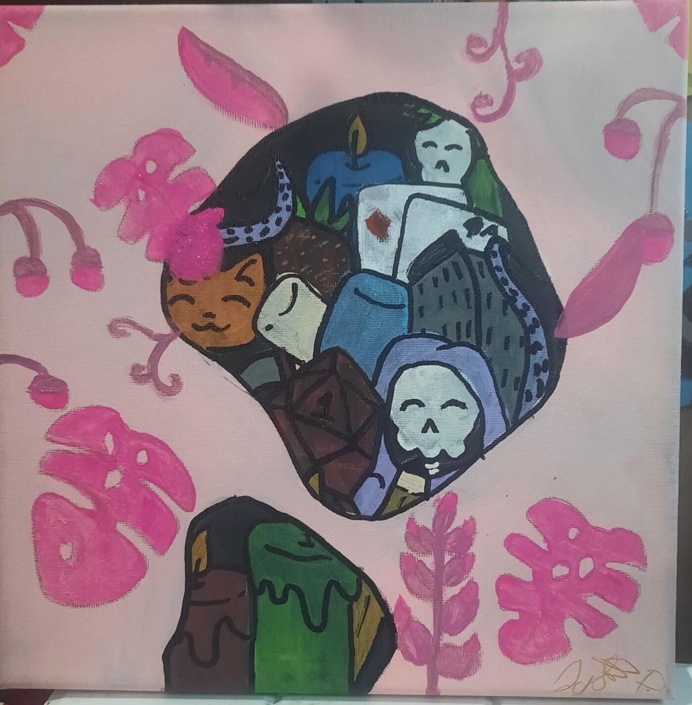 Cartoon Collage Painting