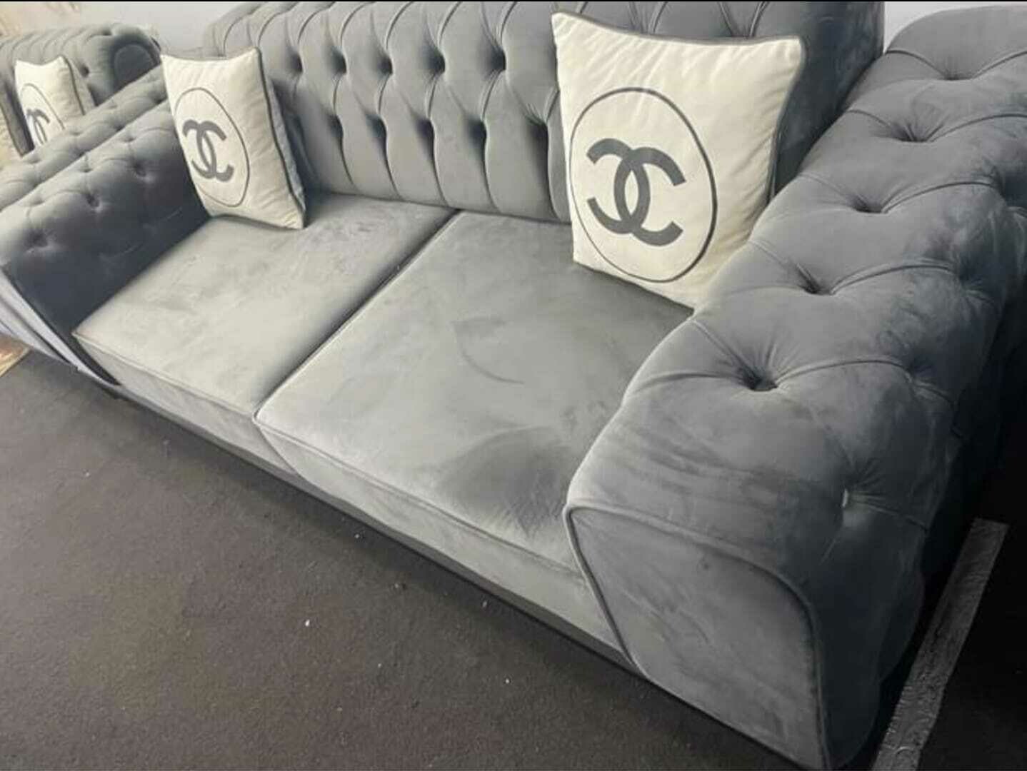 Grey Channel Sofa