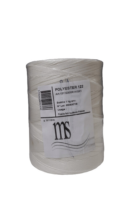 Ficelle à piquer Polyester torsadée 122-2  brins, roll 1 kg