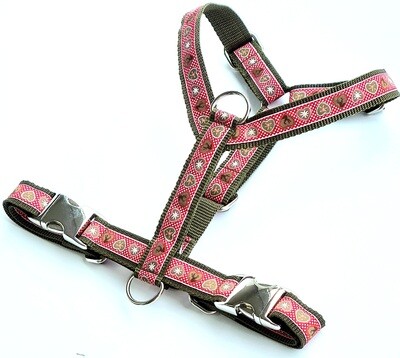 Hundegeschirr "Alpenliebe" rot