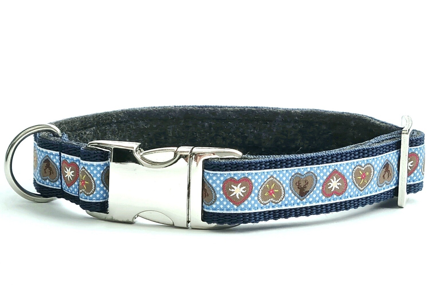 Trachtenhalsband "Alpenliebe" blau