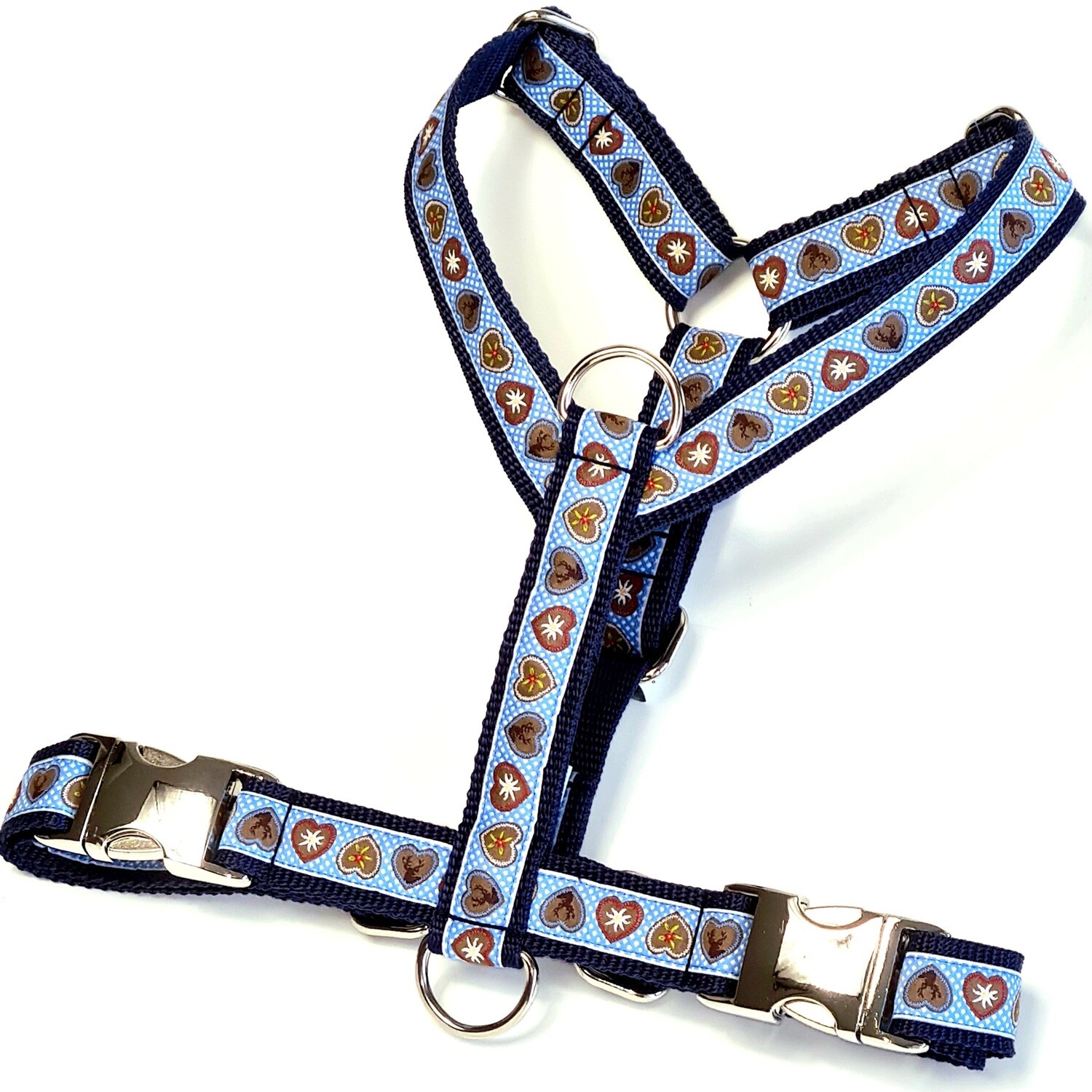 Hundegeschirr "Alpenliebe" blau
