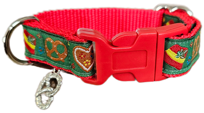 Hundehalsband Bayern mit süßem Brezelanhänger Hundehalsband Bayern mit süßem Brezelanhänger