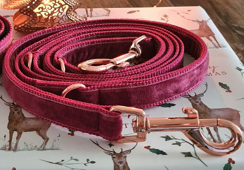 Samt-Hundeleine Handarbeit aus Bayern