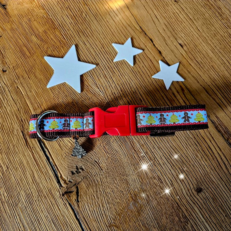 Weihnachts- Hundehalsband süße Lebkuchenmänner