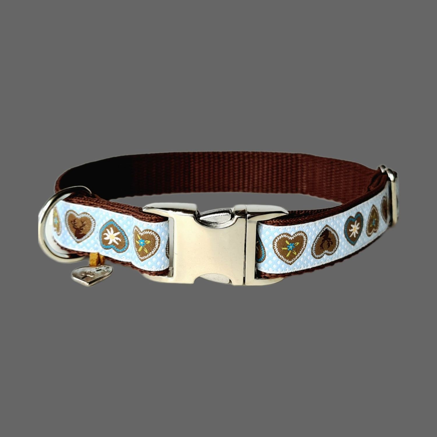Halsband Alpenliebe für kleine Hunde hellblau
