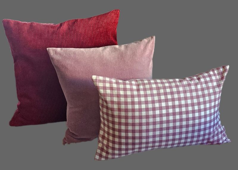 Kissenbezug  in Altrosa und Burgundy