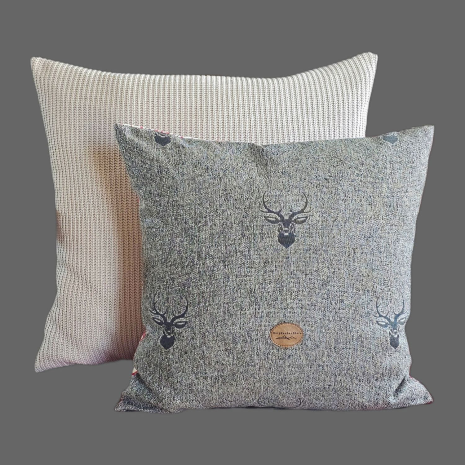 Kissenbezug mit feiner Hirsch-Stickerei Kissenbezug mit feiner Hirsch-Stickerei