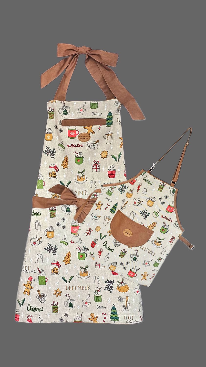 Süße Latzschürze mit Weihnachtsmotiven für Kinder und Erwachsene Süße Latzschürze mit Weihnachtsmotiven für Kinder und Erwachsene