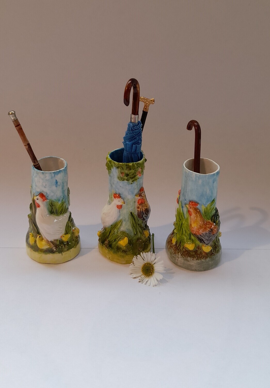 Chicken Umbrella Stand (6 chicks)