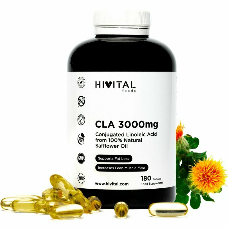 CLA ÁCIDO LINOLEICO CONJUGADO 3000 MG | 180 PERLAS DE ACEITE VEGETAL DE CÁRTAMO