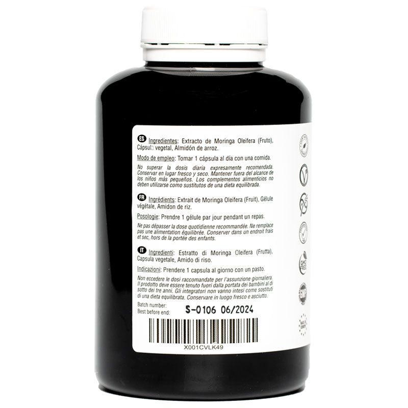 MORINGA OLEIFERA 6000 MG | 180 CÁPSULAS VEGANAS