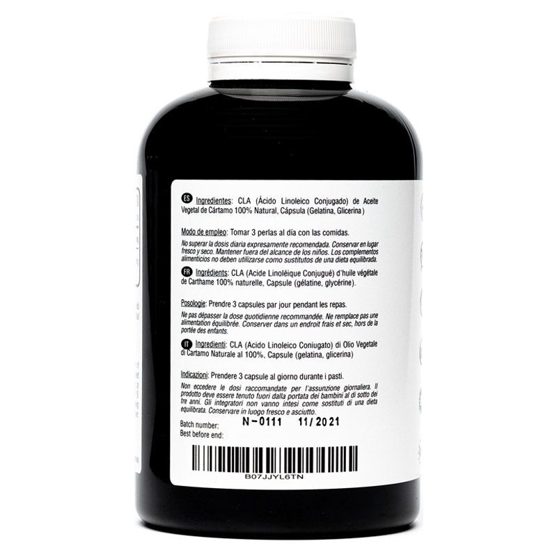 CLA ÁCIDO LINOLEICO CONJUGADO 3000 MG | 180 PERLAS DE ACEITE VEGETAL DE CÁRTAMO