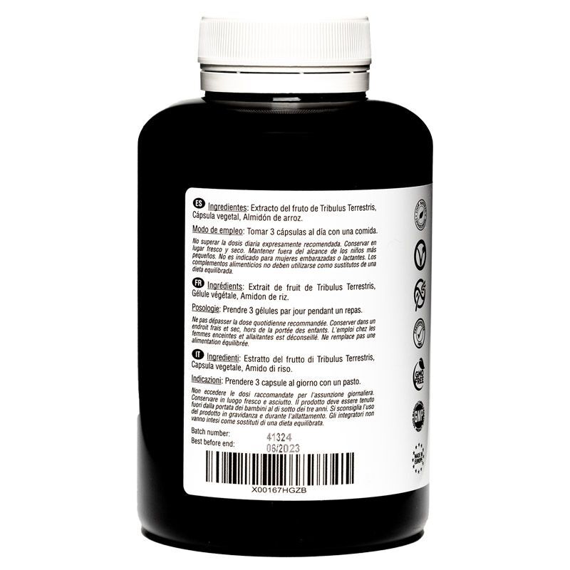 TRIBULUS TERRESTRIS 2250 MG | 180 CÁPSULAS VEGANAS