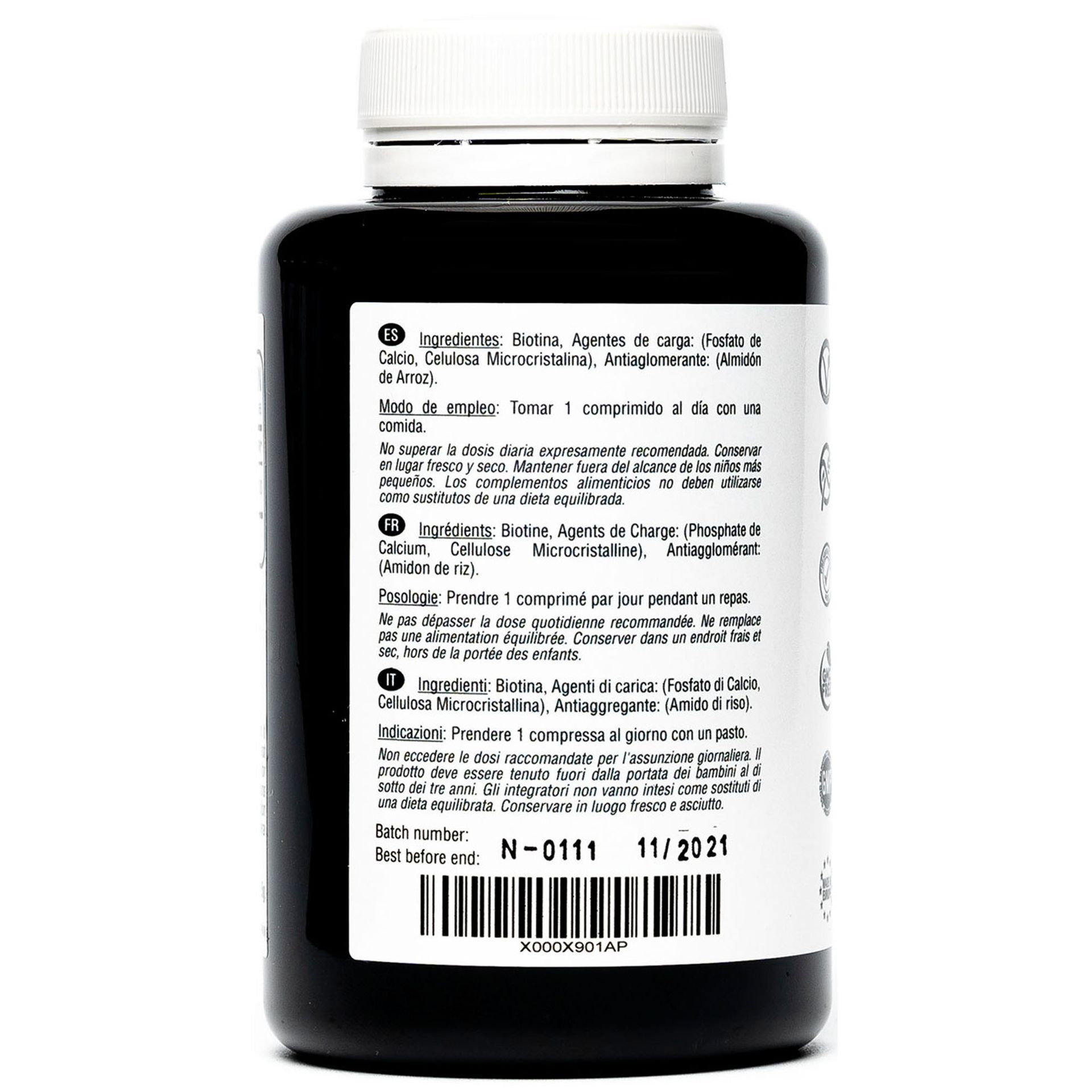 BIOTINA PURA 10.000 MCG | 365 COMPRIMIDOS