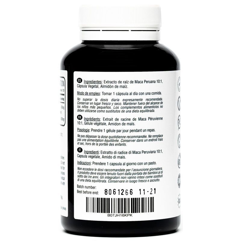 MACA PERUANA 4000 MG | 120 CÁPSULAS VEGANAS