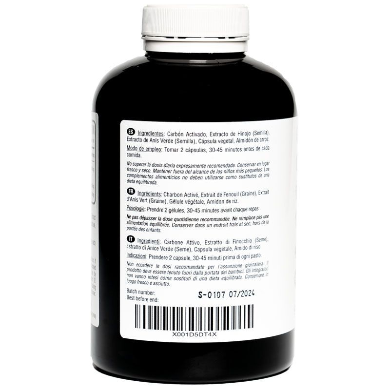 CARBÓN ACTIVADO 2400 MG | 240 CÁPSULAS VEGANAS