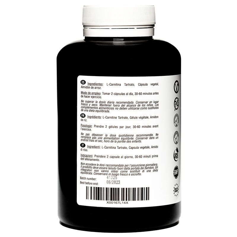 L-CARNITINA 1000 MG | 180 CÁPSULAS VEGANAS