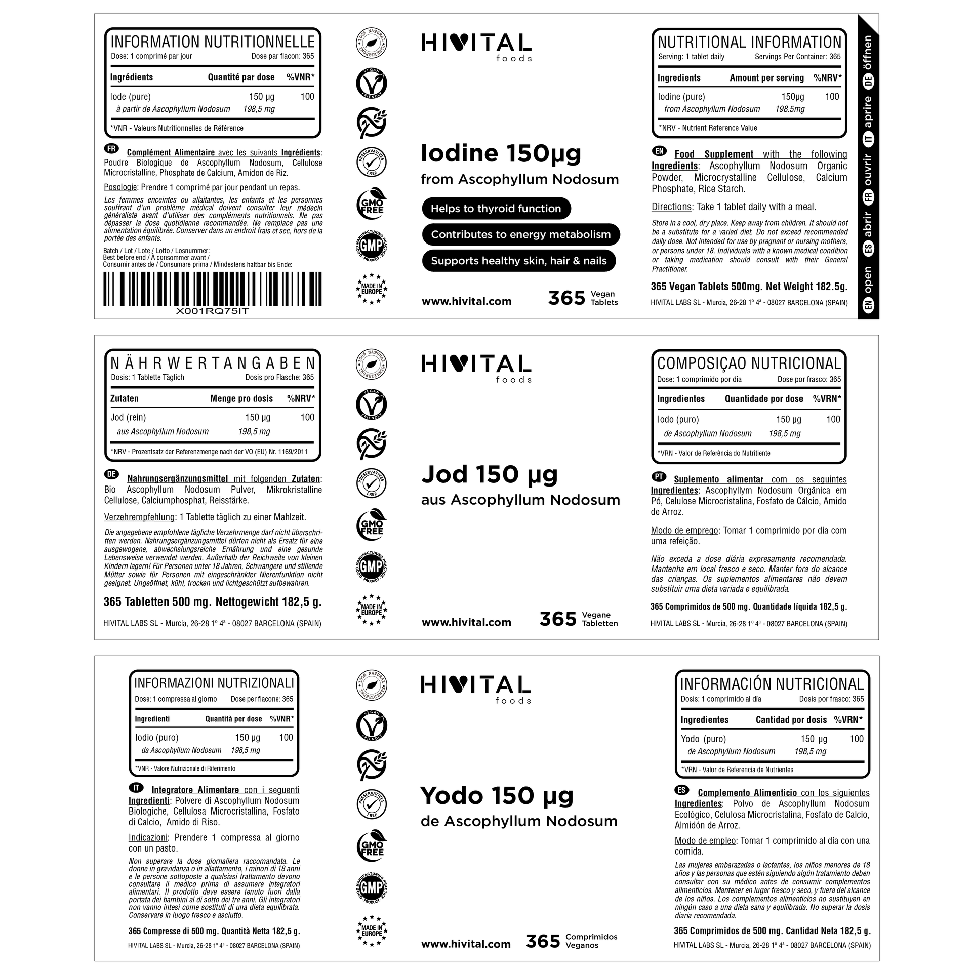 YODO 150 MCG | 365 COMPRIMIDOS VEGANOS18.95