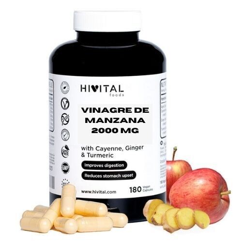 VINAGRE DE MANZANA 2000 MG | 180 CÁPSULAS VEGANAS