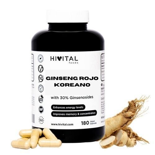 GINSENG ROJO COREANO 6000 MG | 180 CÁPSULAS VEGANAS