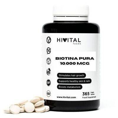 BIOTINA PURA 10.000 MCG | 365 COMPRIMIDOS BIOTINA PURA 10.000 MCG | 365 COMPRIMIDOS