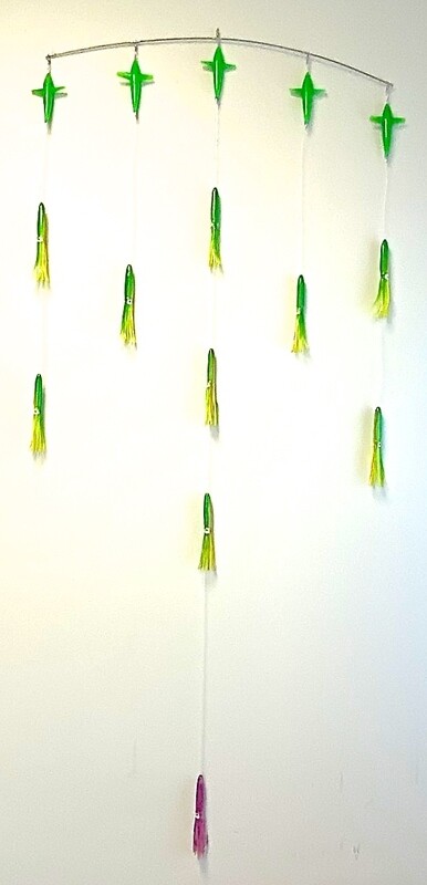 15-Piece Bird and 6” Hollow Bulb Squid Spreader Rig (36” Light Stainless Steel Bar)