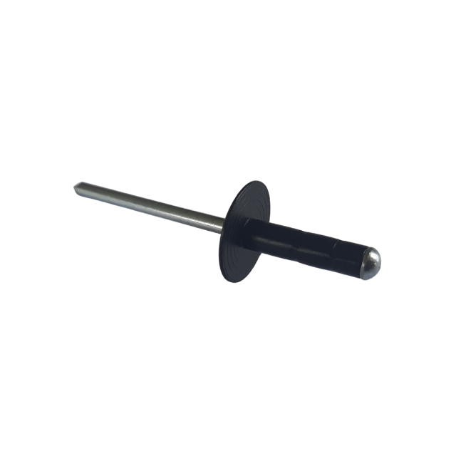 Black Pop Rivets - Large Flange - 4.8 x 17 x 16mm (10pk)