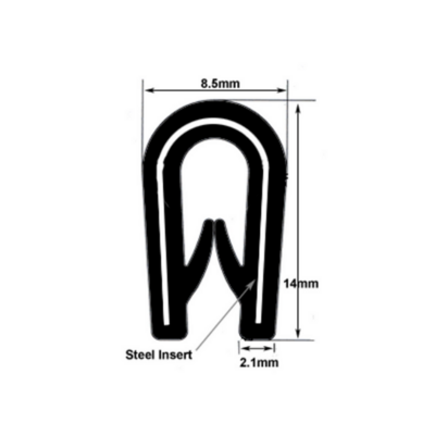 Rubber Edge Trim - 14mm x 8.5mm