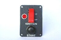 Carbon Look Switch Panel - Ignition Start Button &amp; 1 Toggle Switch