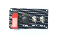 Carbon Look Switch Panel - Ignition Start Button &amp; 2 Toggle Switch