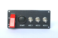 Carbon Look Switch Panel - Ignition Start Button &amp; 3 Toggle Switch