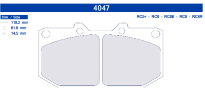 SALE CL Brakes 4047 RC6 Brake Pads - Subaru