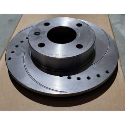 Ford Sierra Front Brake Discs - X-Drilled &amp; Grooved (Pair)