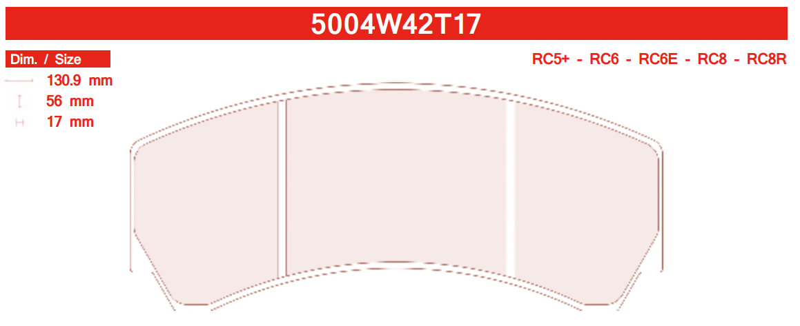 CL Brakes 5004 W42T17 RC6 Brake Pads