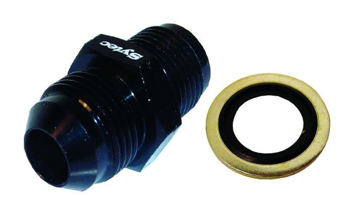 Sytec Alloy Straight Fuel Union Male/Male (Black) 18x1.5 - Jic8