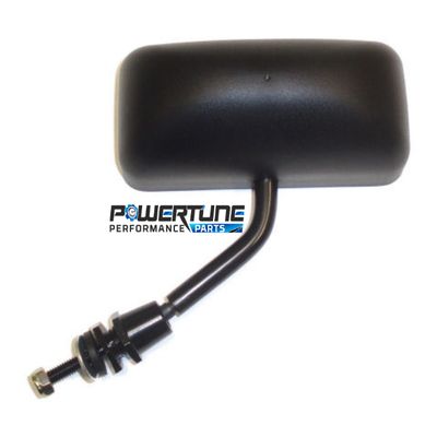 F1 Style Wing Mirror - Flat Glass / Swivel Base / Black Finish (Each)